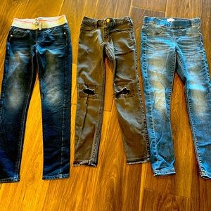 Three pairs of girls jeans size 7/8